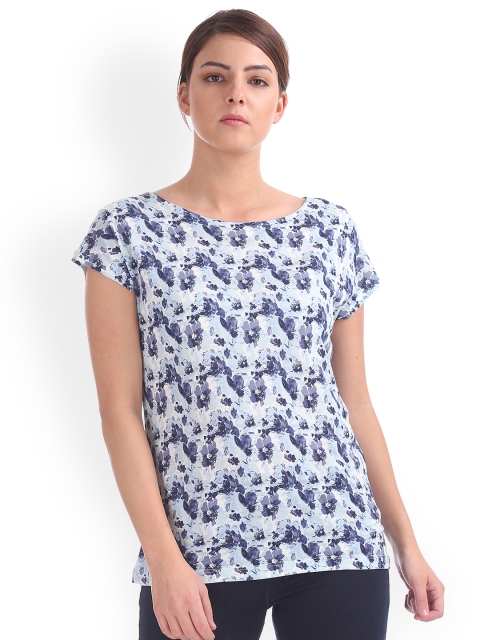 

Cherokee Women Blue Printed Top