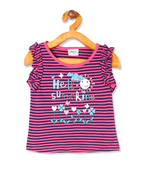 

Donuts Girls Pink Striped Pure Cotton Top