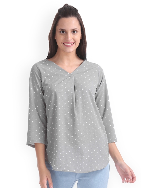 

Elle Women Grey Printed A-Line Top
