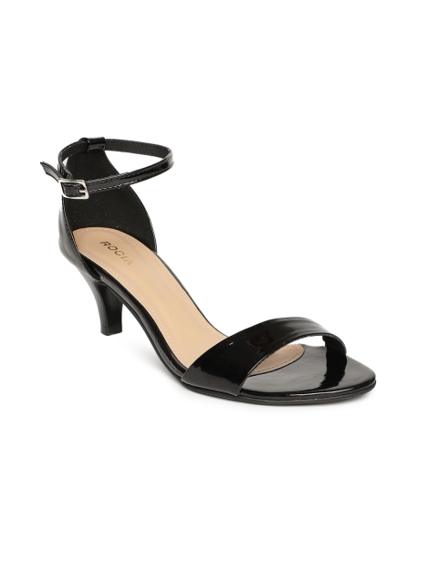 

Rocia Women Black Solid Heeled Sandals