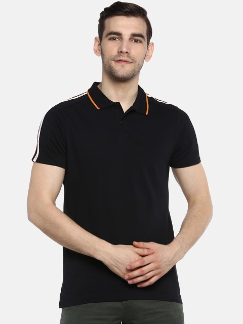 

Jack & Jones Men Black Solid Polo Collar T-shirt