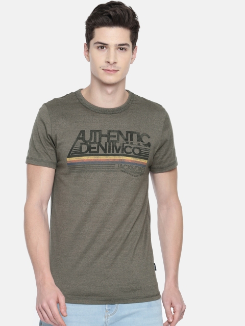 

Jack & Jones Men Grey Printed Round Neck T-shirt