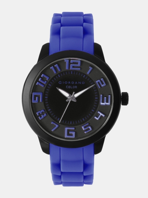 

GIORDANO Unisex Black & Blue Analogue Watch 1654-LB