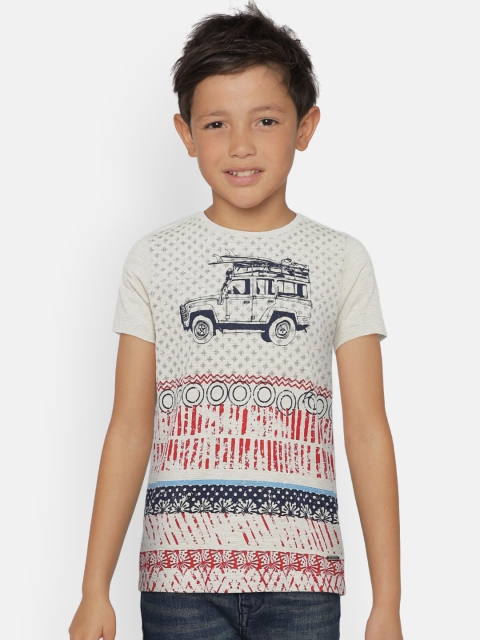 

Allen Solly Junior Boys Grey Printed Round Neck T-shirt