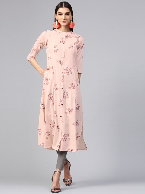 

Libas Women Pink Printed A-Line Kurta