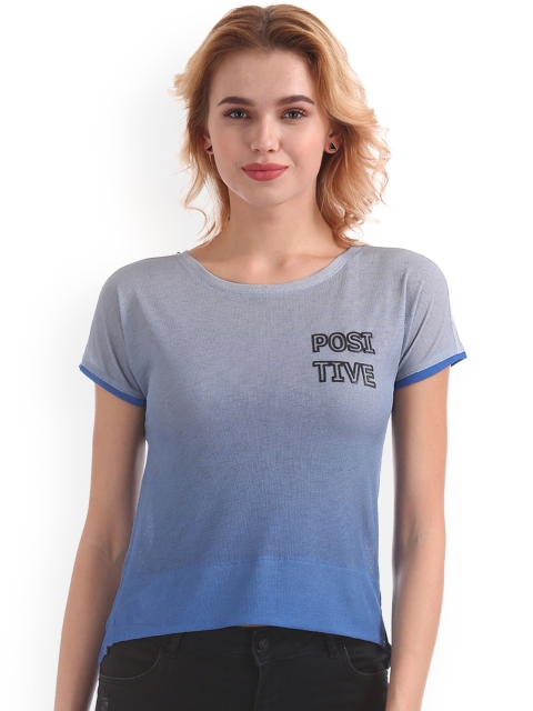 

Sugr Women Blue Printed T-Shirts