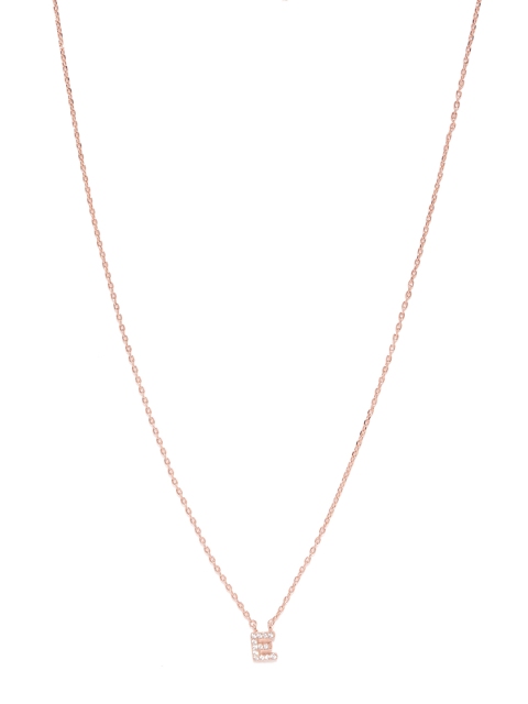 

Accessorize Rose Gold-Plated Alphabet E Pendant with Chain