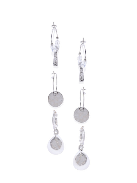 

Accessorize Women Set of 3 Drop Earrings, Silver