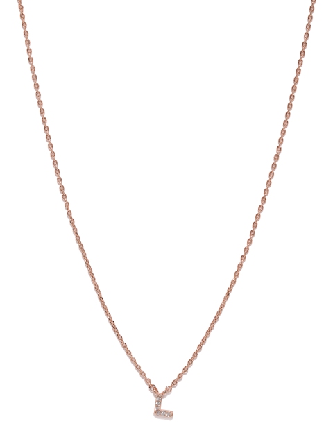 

Accessorize Rose Gold-Plated L Shaped Pendant with Chain