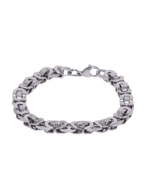 

Dare by Voylla Stainless Steel Silver-Plated Handcrafted Link Bracelet