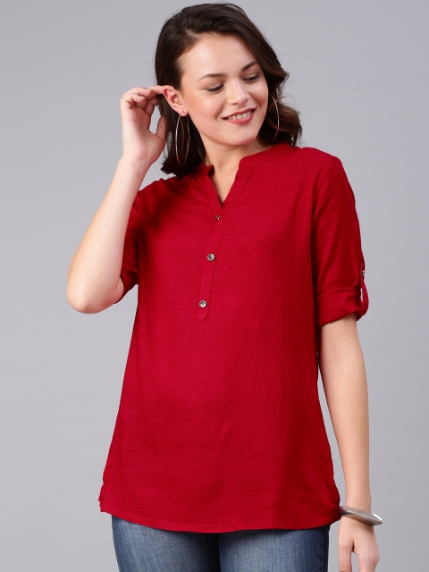 

Alena Red Solid Tunic