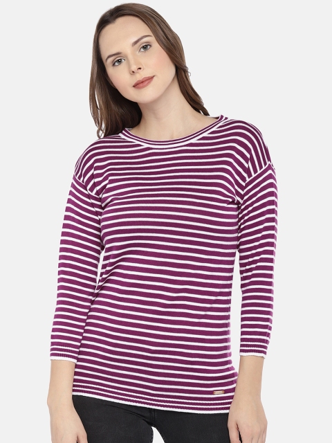 

Manola Women Purple Striped Top