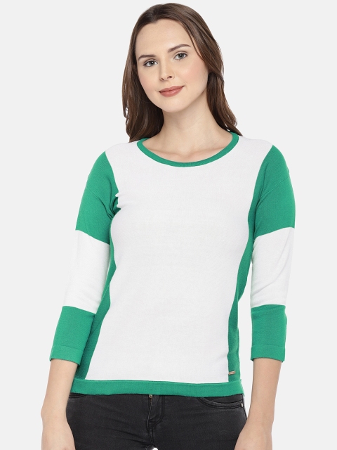 

Manola Women Green Colourblocked Top