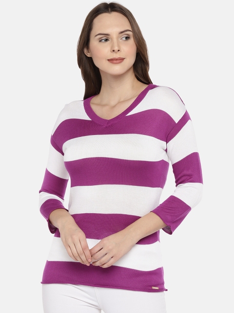 

Manola Women Purple Striped Top