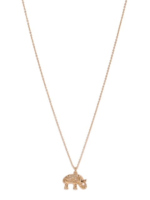 

Accessorize Gold-Plated Elephant-Shaped Pendant with Chain