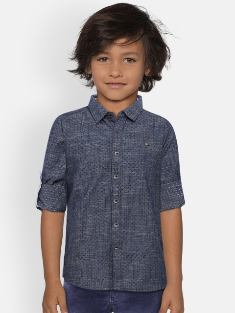 

Allen Solly Junior Boys Blue Regular Fit Self Design Casual Shirt