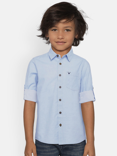 

Allen Solly Junior Boys Blue Regular Fit Solid Casual Shirt