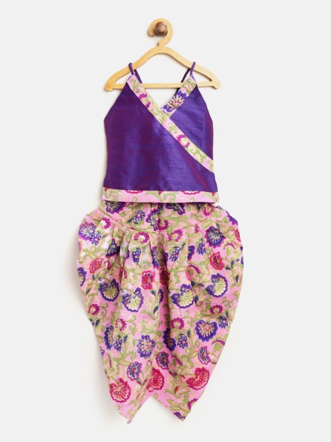 

BownBee Girls Purple & Pink Solid Kurti with Dhoti Pants