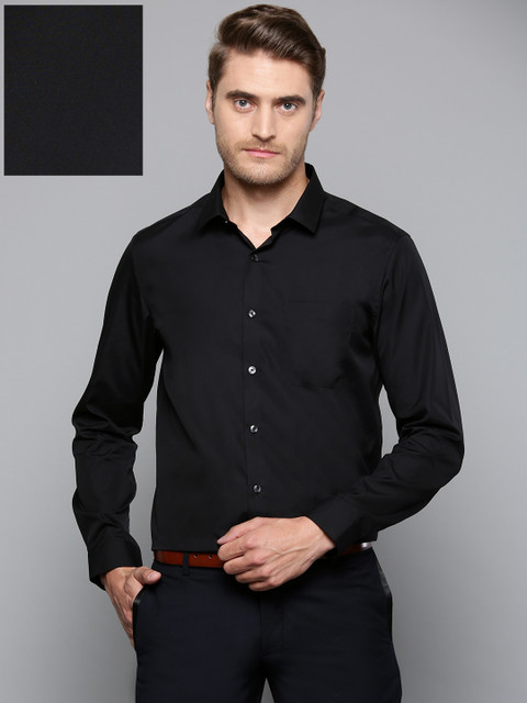 

Louis Philippe Men Black Slim Fit Solid Formal Shirt