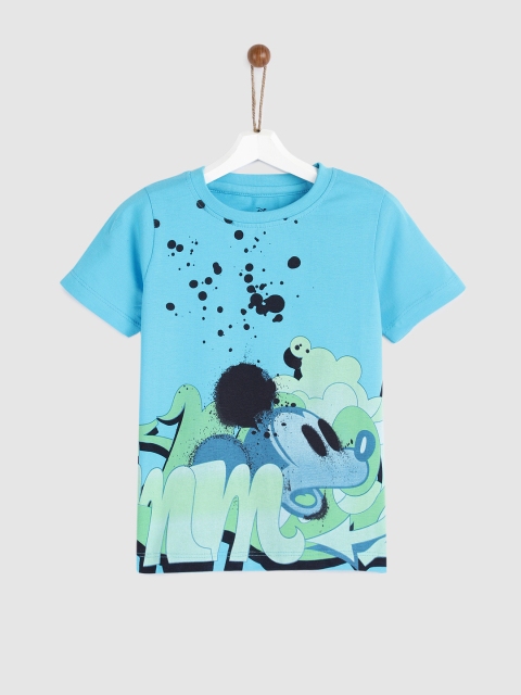 

YK Disney Boys Blue Printed Round Neck T-shirt