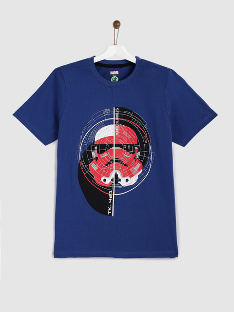 

YK Star Wars Boys Blue Printed Round Neck T-shirt