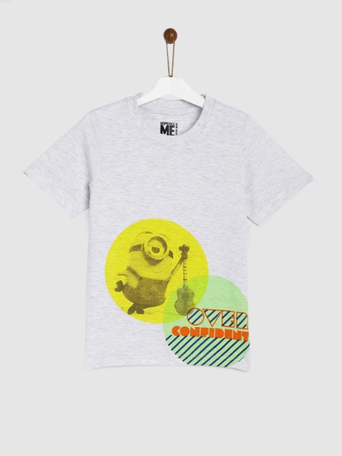 

YK Minion Boys Grey Printed Round Neck T-shirt