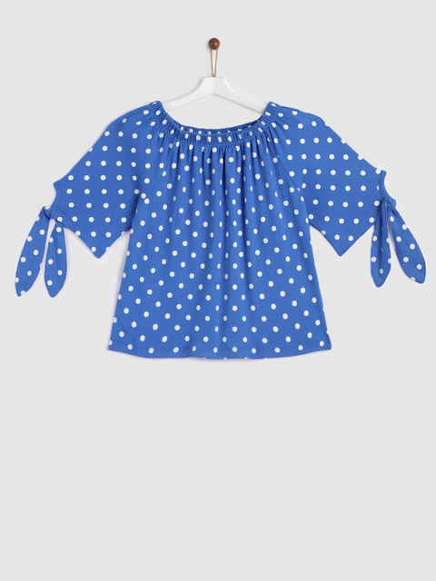 

YK Girls Blue Printed A-Line Top