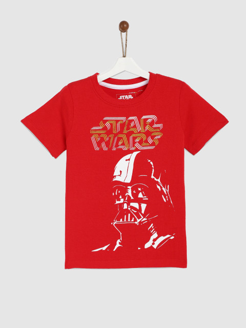 

YK Star Wars Boys Red Printed Round Neck T-shirt