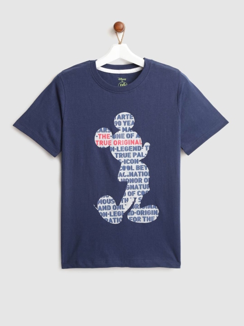 

YK Disney Boys Navy Blue Printed Round Neck T-shirt