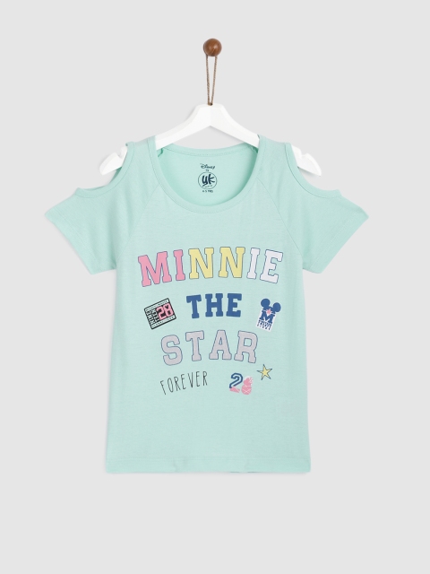 

YK Disney Girls Green Printed Top