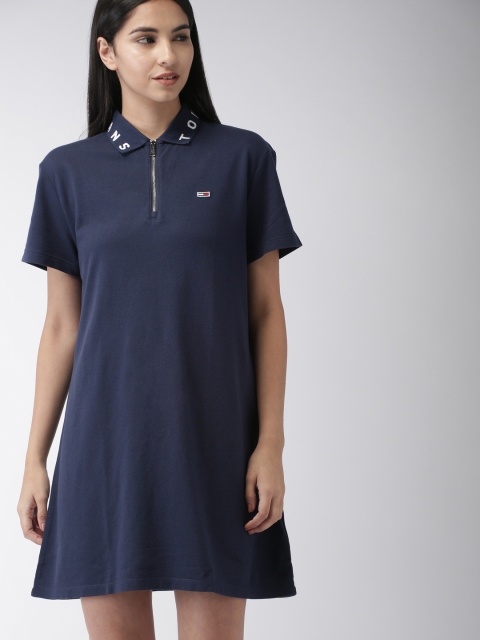 

Tommy Hilfiger Women Navy Blue Solid T-shirt Dress