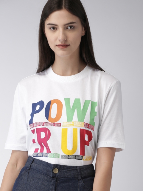

Tommy Hilfiger Women White Printed Pure Cotton T-shirt