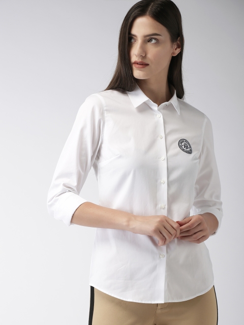 

Tommy Hilfiger Women White Regular Fit Solid Casual Shirt