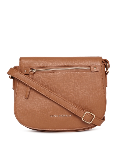 

Lino Perros Tan Brown Solid Sling Bag
