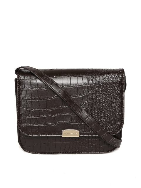 

Lino Perros Coffee Brown Croc-Textured Sling Bag