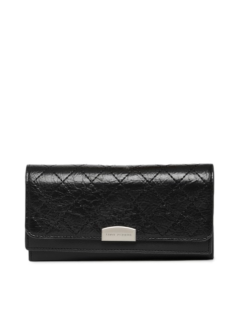 

Lino Perros Women Black Textured Three Fold Wallet