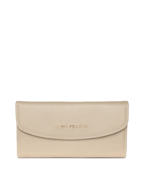 

Lino Perros Women Taupe Solid Three Fold Wallet