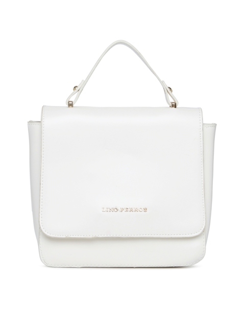

Lino Perros White Solid Satchel