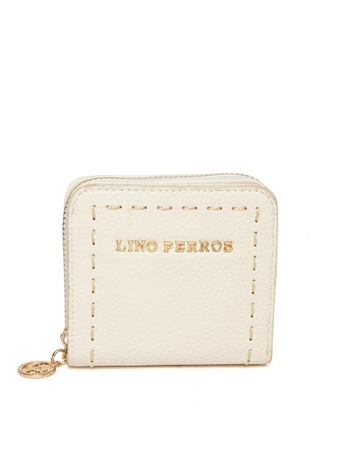 

Lino Perros Women Off-White Solid Zip Around Wallet
