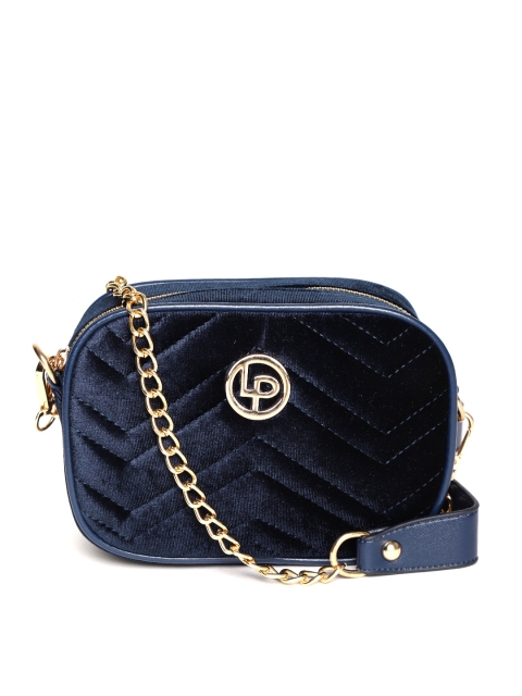 

Lino Perros Navy Blue Quilted Sling Bag