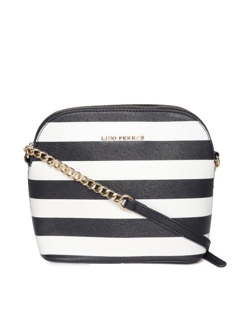 

Lino Perros Navy Blue & White Striped Sling Bag