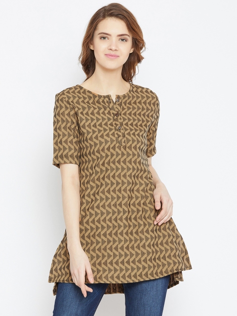 

Ruhaans Brown & Black Printed Tunic