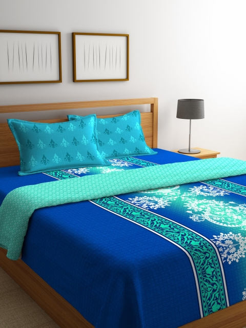 

Portico New York Blue & Green Printed Bedding Set with Comforter
