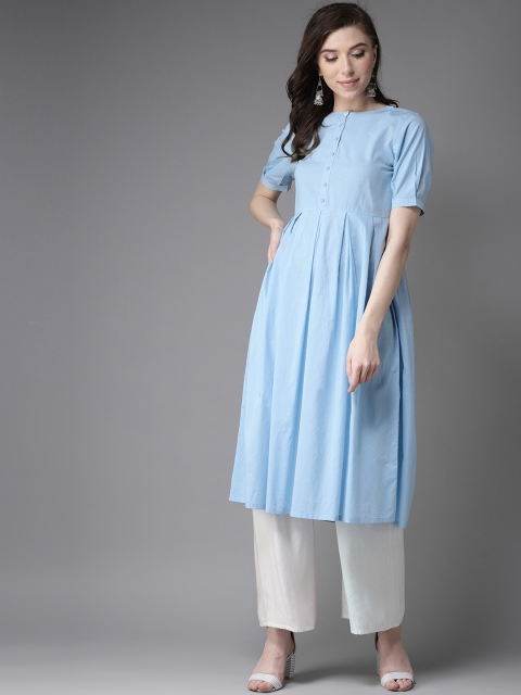 

Moda Rapido Women Blue Solid A-Line Kurta