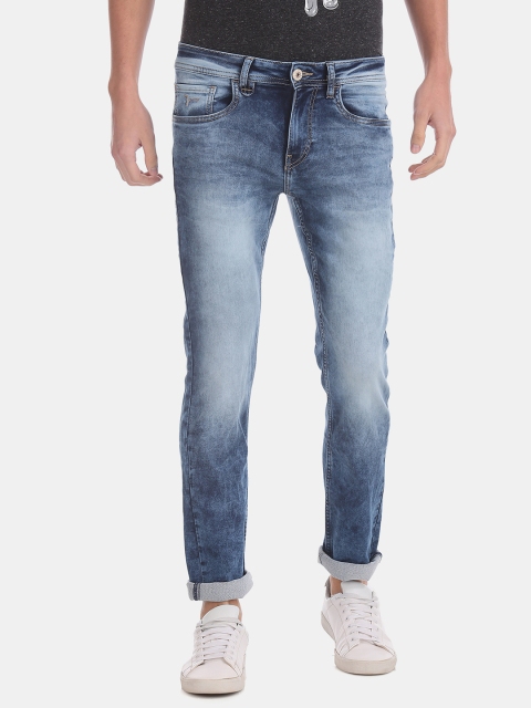 

Flying Machine Men Blue Tapered Fit Mid-Rise Clean Look Stretchable Jeans