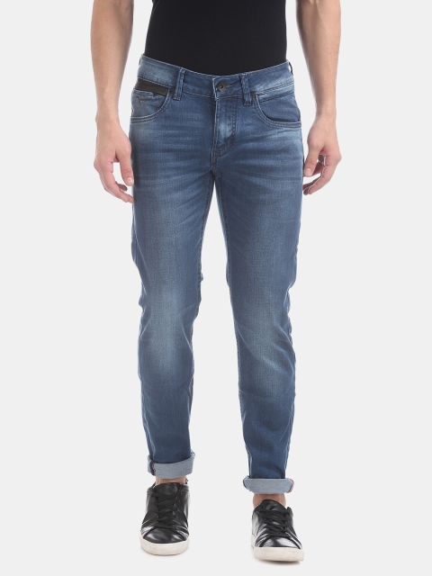 

Flying Machine Men Blue Tapered Fit Mid-Rise Clean Look Stretchable Jeans