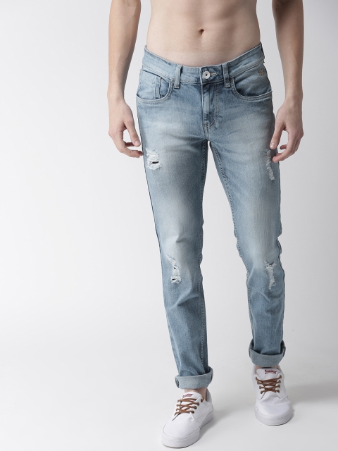 

Flying Machine Men Blue Jackson Skinny Fit Mid-Rise Low Distress Stretchable Jeans
