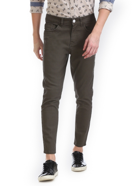 

Flying Machine Men Olive Green Skinny Fit Mid-Rise Clean Look Jeans