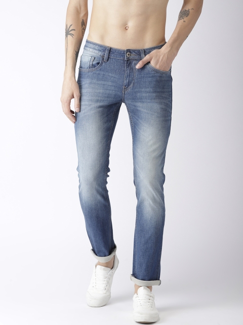 

Flying Machine Men Blue Tapered Fit Mid-Rise Clean Look Stretchable Jeans