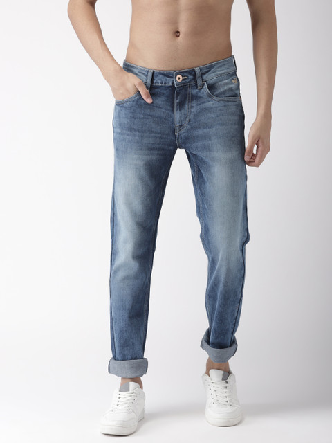 

Flying Machine Men Blue Slim Tapered Fit Mid-Rise Clean Look Stretchable Jeans
